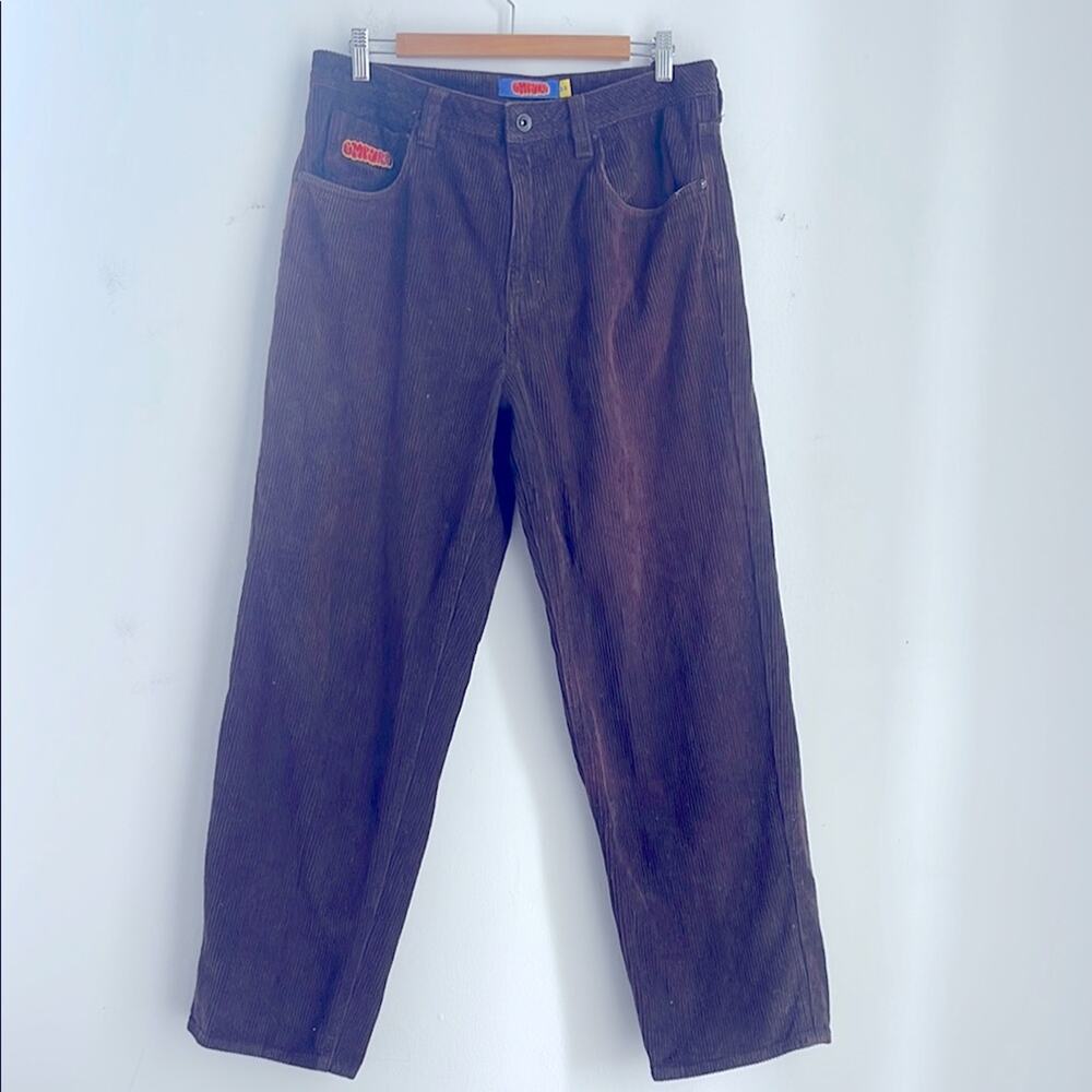 Empyre Relaxed Fit wide tooth corduroy flat front wide leg baggy fit pants sz 32